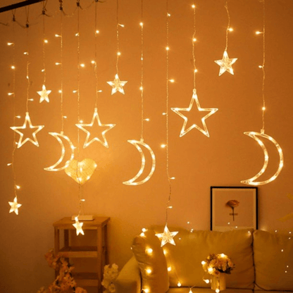 3.5m star moon string lights lamp curtain led