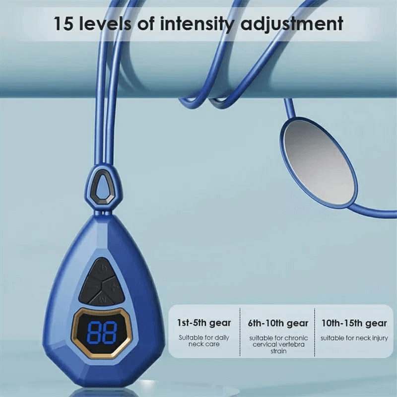 Smart neck massager ems pulse heating pendant