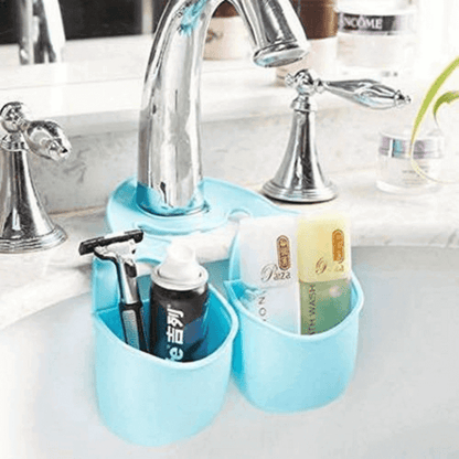 Stylish silicon sink organizer double cup