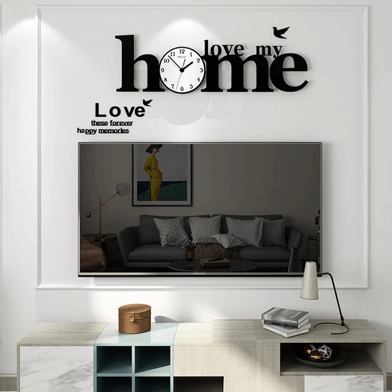 Home love with birds wooden wall clock 