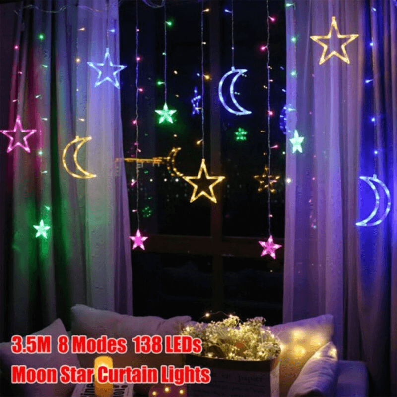 3.5m star moon string lights lamp curtain led