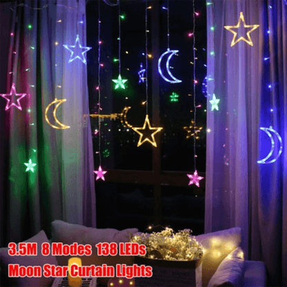 3.5m star moon string lights lamp curtain led