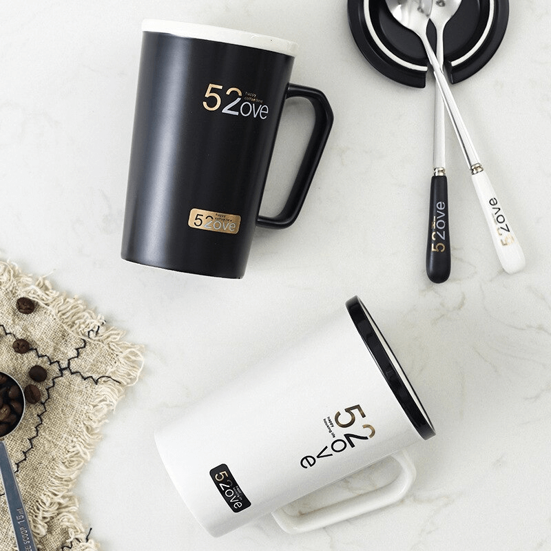 Black & white couple mug set 