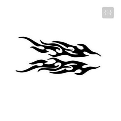 4pcs flames (white) car vinyl stickers