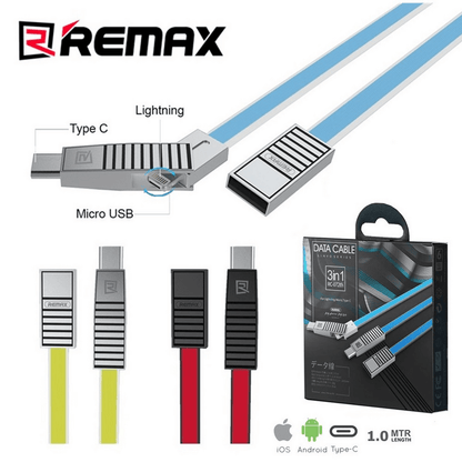 Remax 3 in 1 usb data and charger cable rc-072th