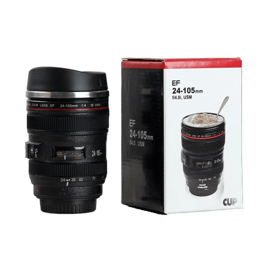 Stainless steel camera ef24-105mma coffee lens mug