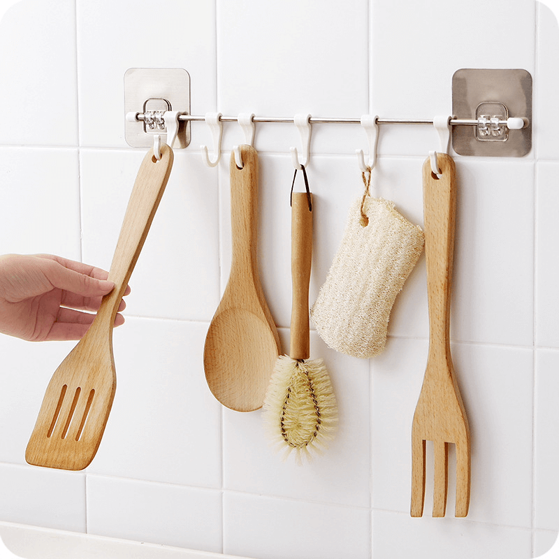 Steel rod wall mounted kitchen hanger