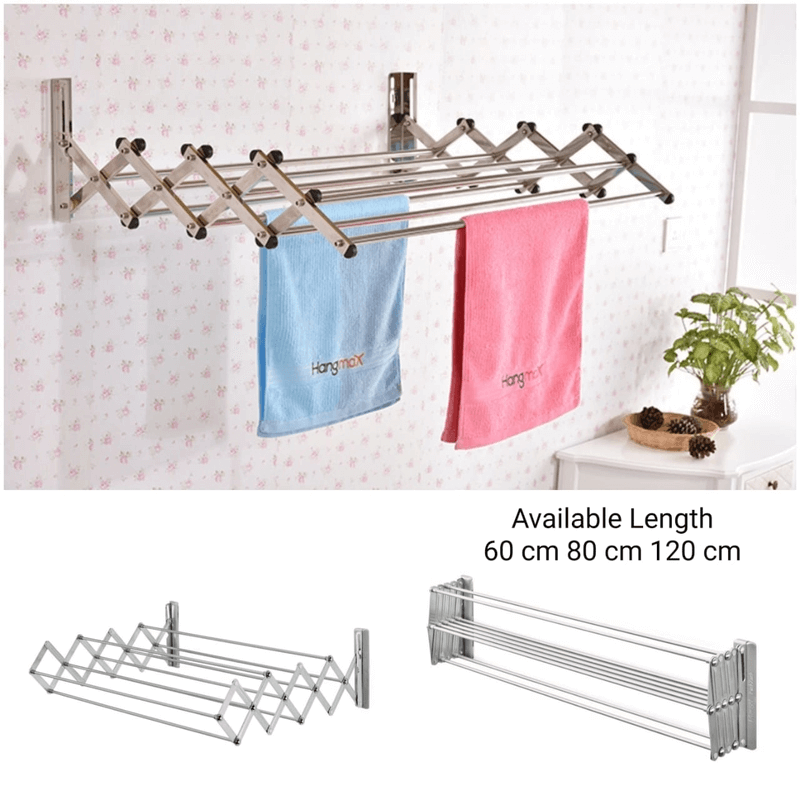 Stainless steel space saver rack wall mounted