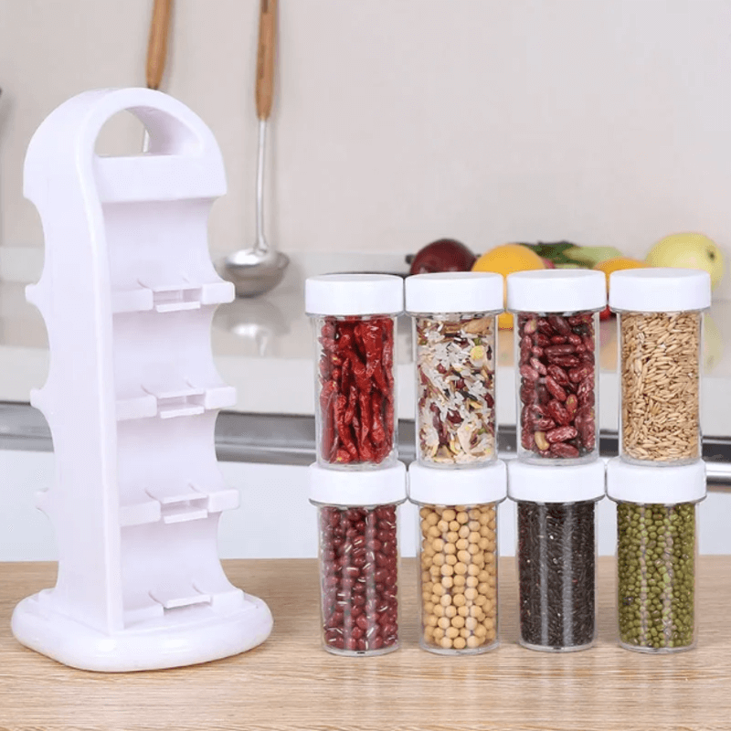 Revolving spice rack organizer with jars