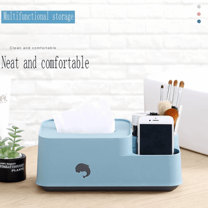 Creative multifunctional tissue box desktop storage box