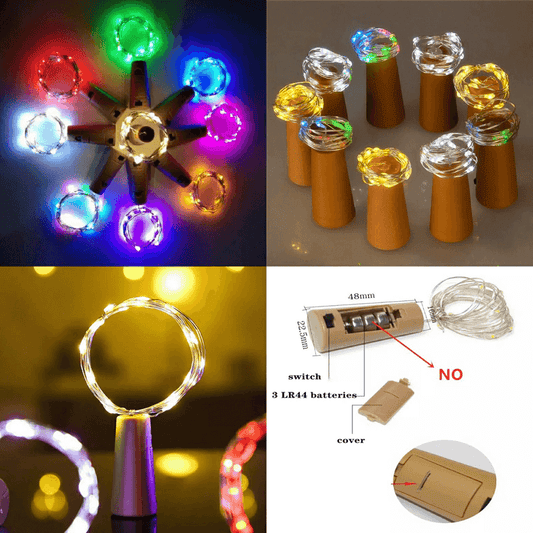 Led copper string light wine bottle cork 3m 30 leds garland