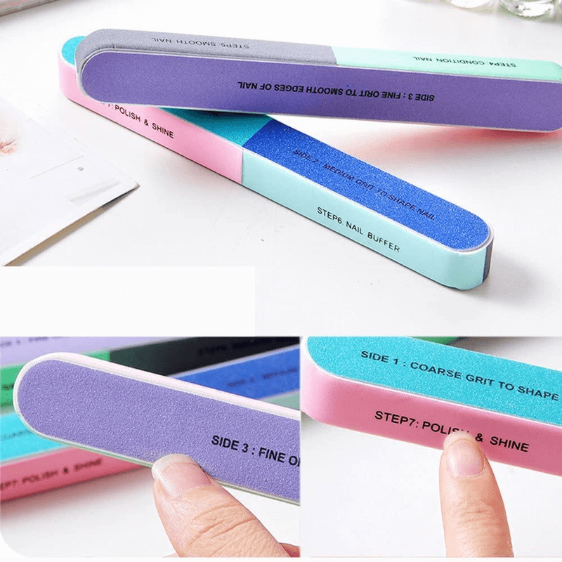 Pack of 3 finger nail files double sided manicure tools kit