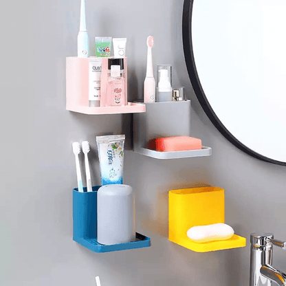 Multifunctional toothpaste & soap wall mounted holder