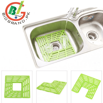 Plastic drain shelf for sink and kitchen table top - green