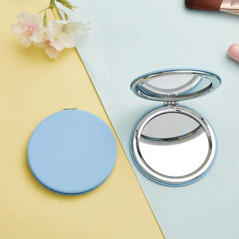 Mini pu makeup mirror magnify