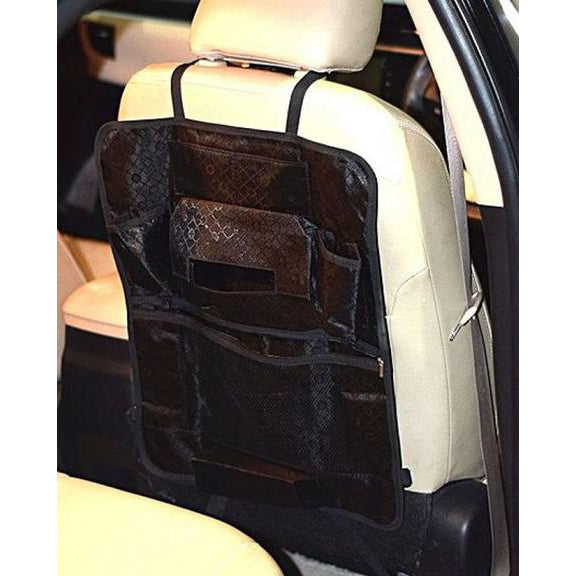 Car back seat multi pockets organizer - black