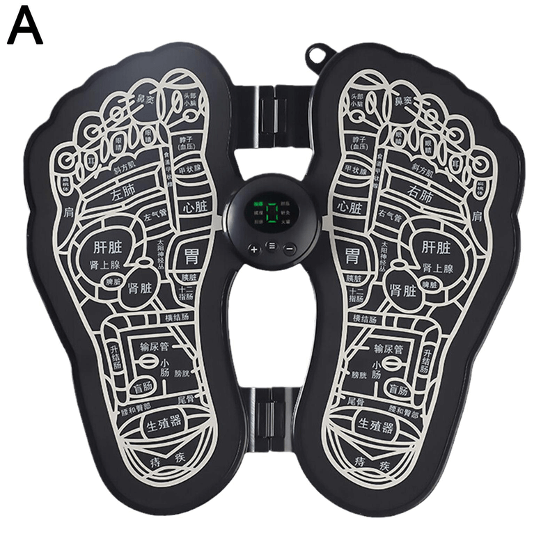 Foldable electric ems foot massager pad