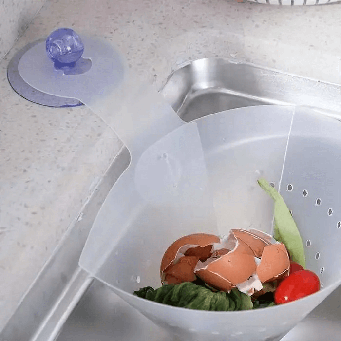 4 pcs kitchen foldable filter drainer suction sink storage basket