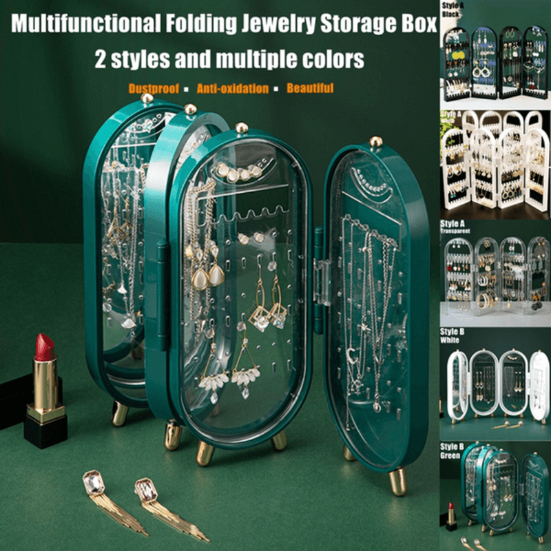 Folding retro screen jewelry box