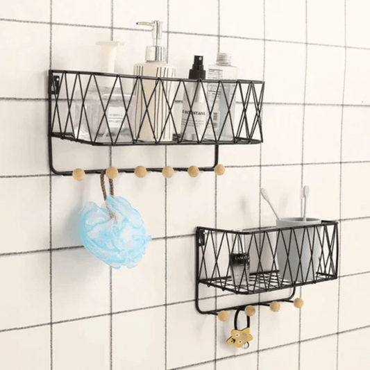 Criss-cross wall utility shelf