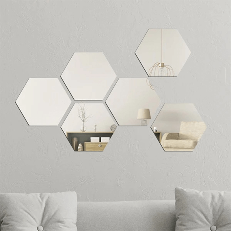 8 pcs big hexagon acrylic wall sticker