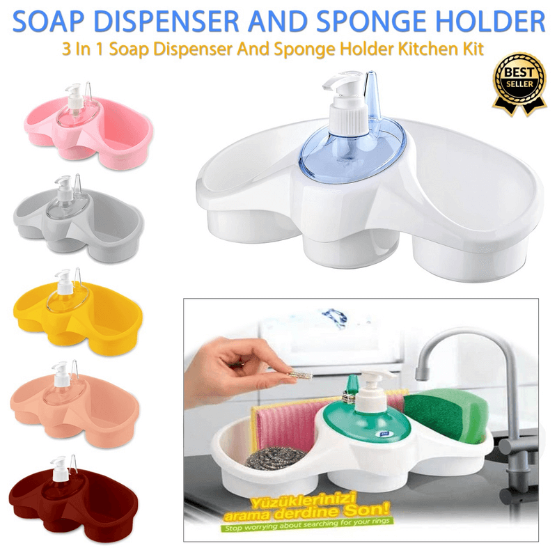 Soap dispensing sponge holder