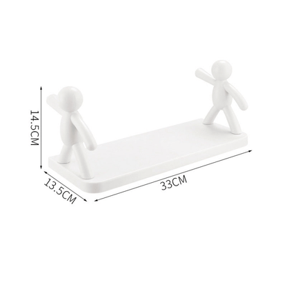 Self-adhesive character wall shelf