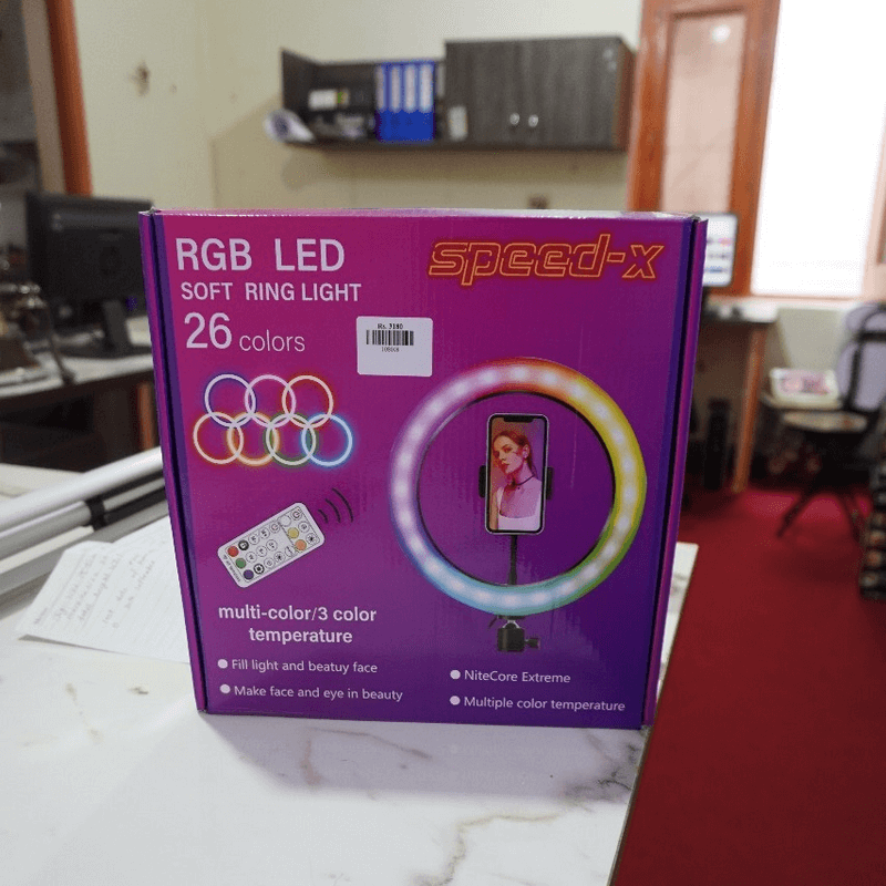 Speed-x 26cm 26color rgb ring light with remote