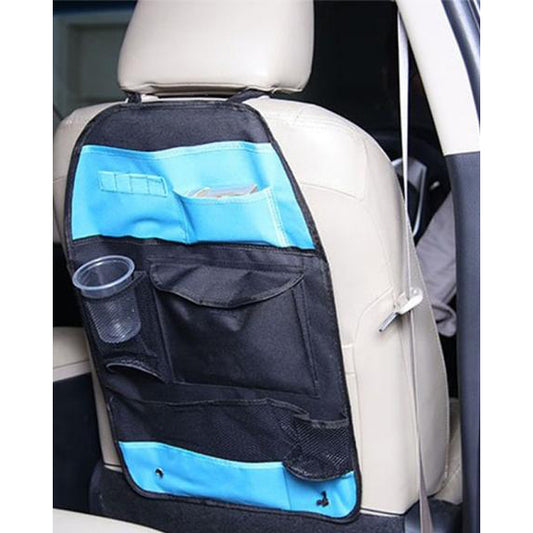 Car back seat multi pockets organizer - blue black