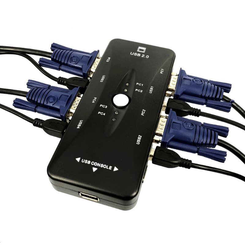 4 port usb 2.0 kvm switch box universal adapter