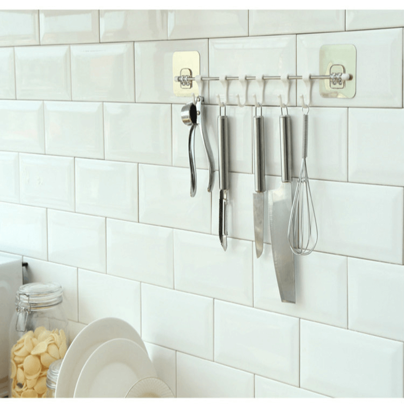 Steel rod wall mounted kitchen hanger