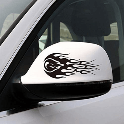 2pcs flames stickers (black) for car side mirrors