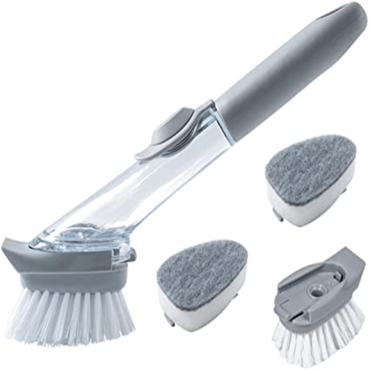 Long-handled detachable liquid washing dishes brush - grey