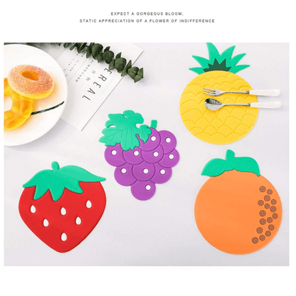 Drink placement mat cute silicone fruits cup mats