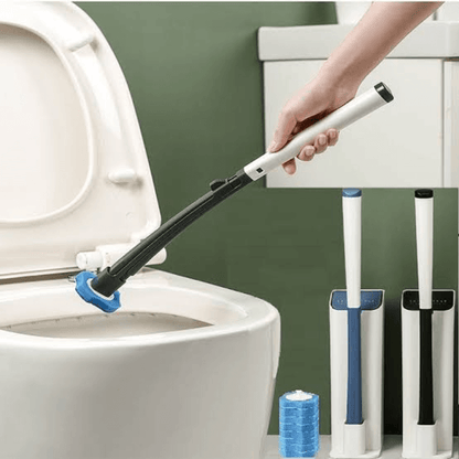 Toilet cleaning brush with 10 pcs replacement brush head