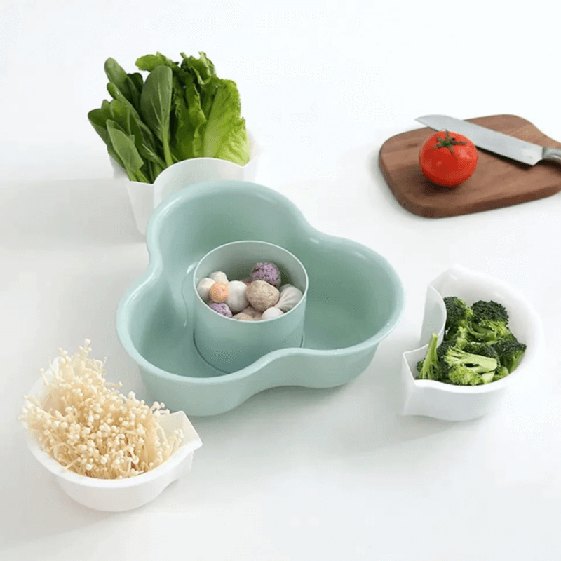 4 compartments wash basin vegetable basket