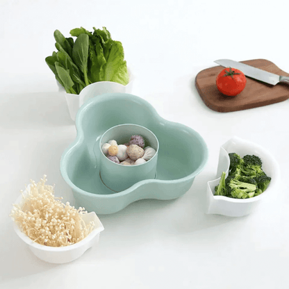 4 compartments wash basin vegetable basket