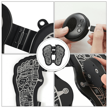 Foldable electric ems foot massager pad