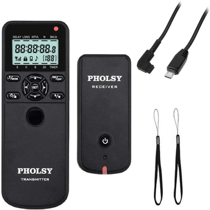 Pholsy wireless shutter remote control with digital timer