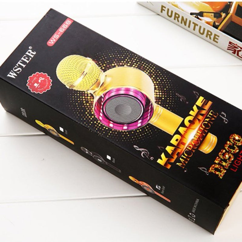 Ws-668 usb speaker player ktv singing microphone bluetooth mic