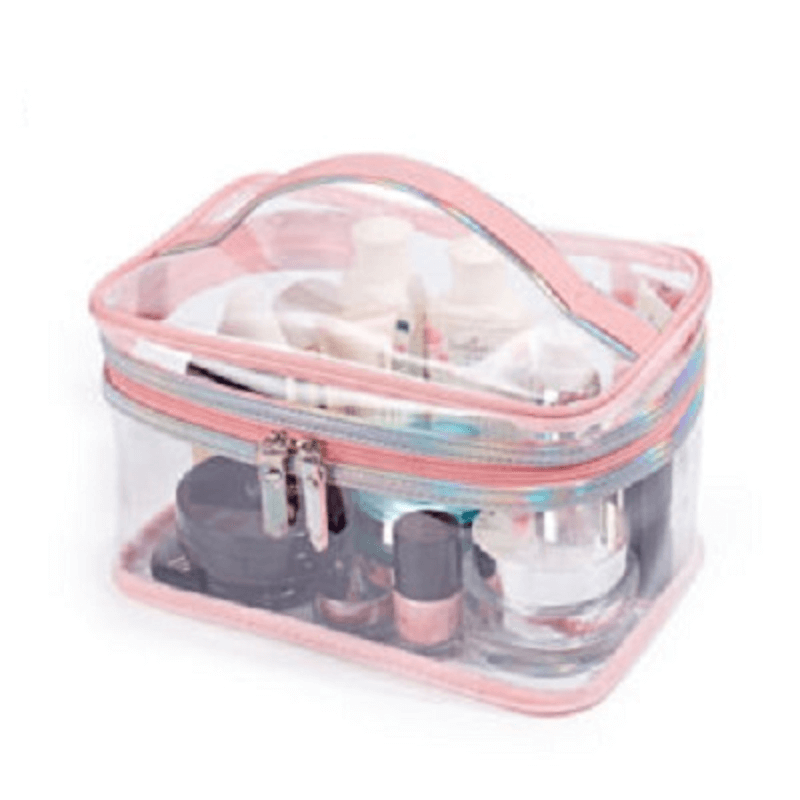 Pack of 2 pink pouch cosmetic organizer