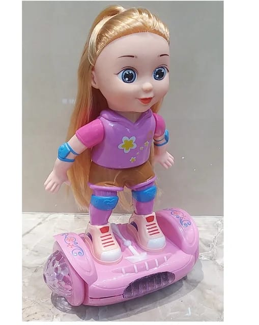 Battery operated skate doll with light sound