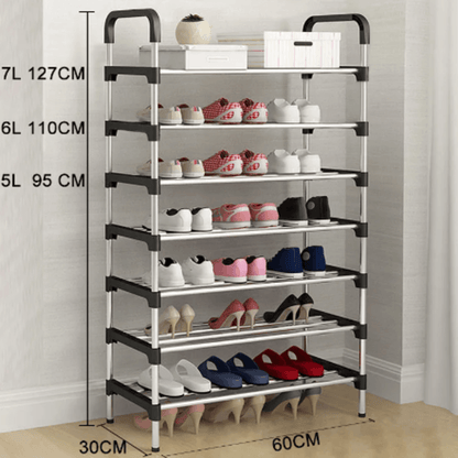 7 layer steel shoe rack organizer