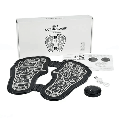 Foldable electric ems foot massager pad