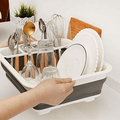 Km foldable dish rack plates drying rack