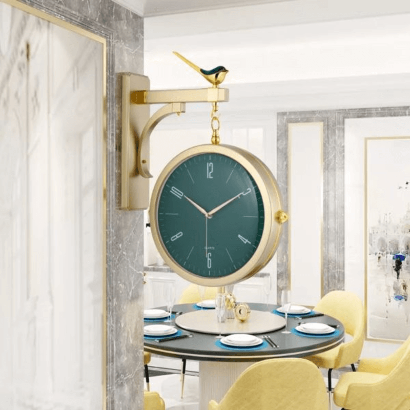 Double sided luxury wall clock