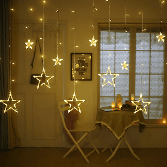 Twinkle star 12 stars 138 led curtain string lights