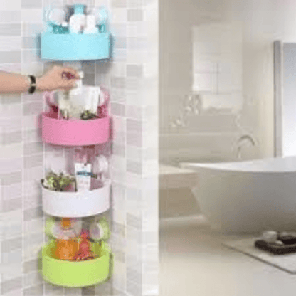 Triangle bath & kitchen corner storage shelf with suction cup 2pc