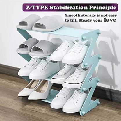 Simplicity z-shaped 4 -tier shoe rack