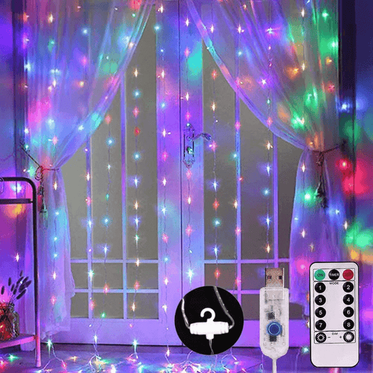 Multi-colored string light 300 led decorations for window wall